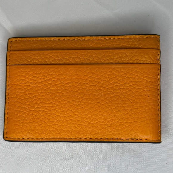 Michael Kors Slim Bifold Leather Card Case Wallet in Pumpkin Orange — NWT - Picture 3 of 6